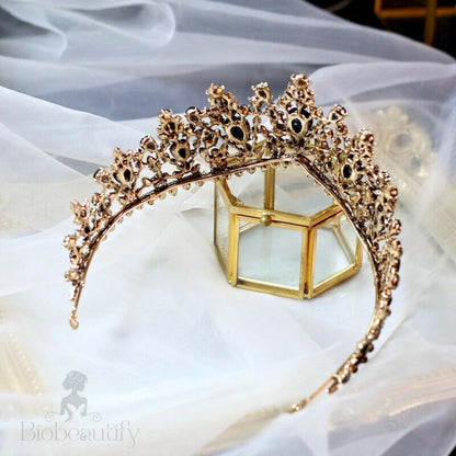 Olenna Victorian Gothic Bridal Tiara In Black