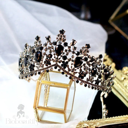 Olenna Victorian Gothic Bridal Tiara In Black