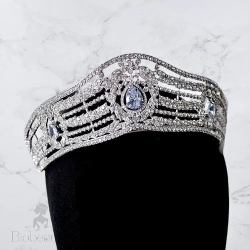 Olga Silver Rhinestone Wedding Tiara