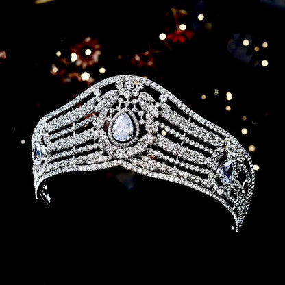 Olga Silver Rhinestone Wedding Tiara