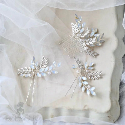 Opaline Swarovski Opal Bridal Hair Accessories Set