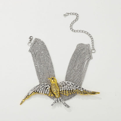 Opulent Crystal Bird Layered Tennis Choker Necklace