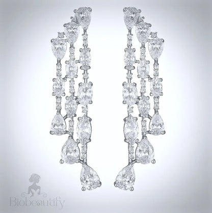 Ornella Silver Zirconia Bridal Earrings