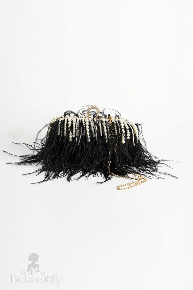 Ostrich Feather Blush Vintage Evening Bag