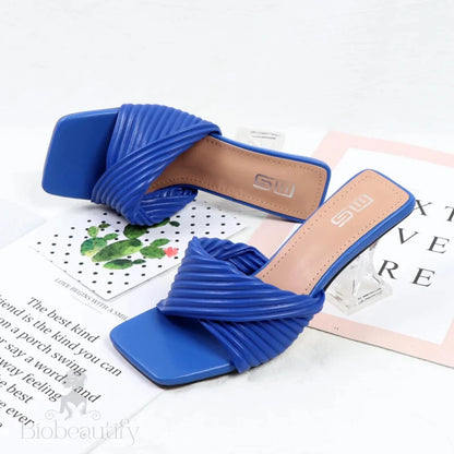 Outdoor Soft Leather High-Heeled Sandals