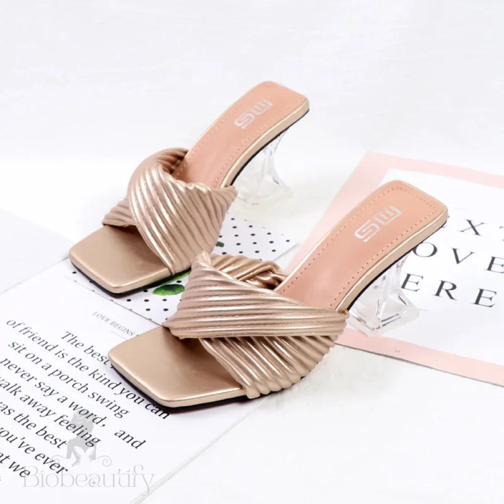 Outdoor Soft Leather High-Heeled Sandals