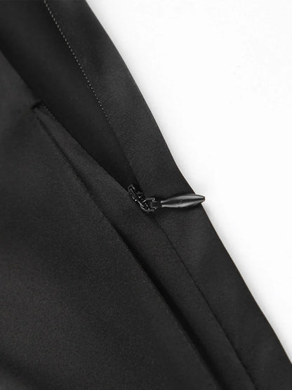Oversized Satin Wide Leg Dress Pants Pants