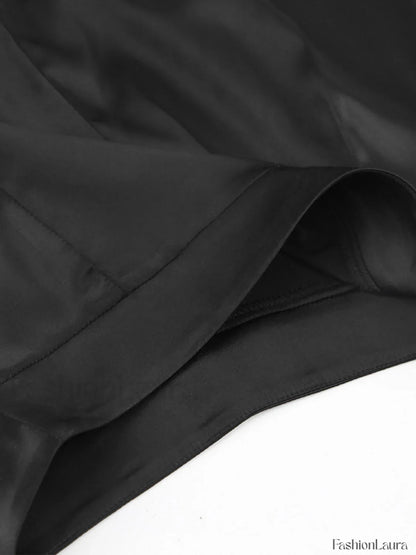 Oversized Satin Wide Leg Dress Pants Pants