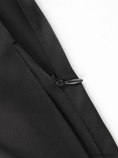 Oversized Satin Wide Leg Dress Pants Pants