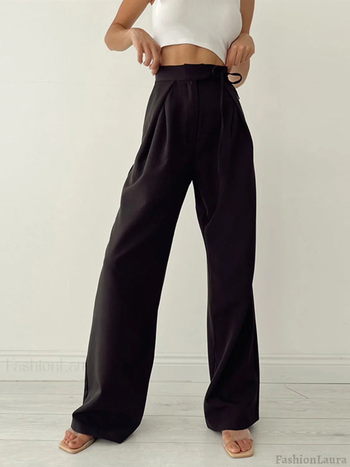 Palazzo Tied Wide Leg Dress Pants Pants