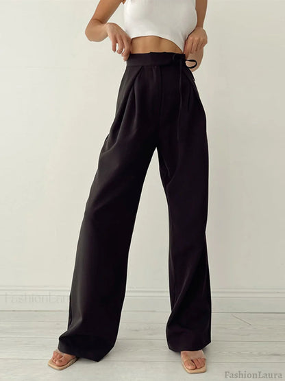 Palazzo Tied Wide Leg Dress Pants Pants