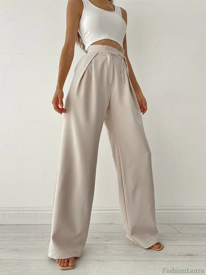 Palazzo Tied Wide Leg Dress Pants Pants