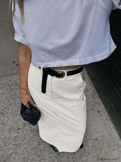 Parisian Slit Maxi Skirt Skirts
