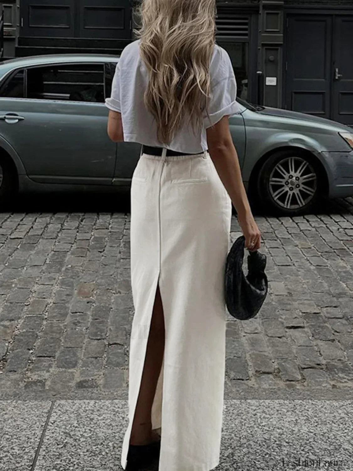 Parisian Slit Maxi Skirt White / XS Skirts