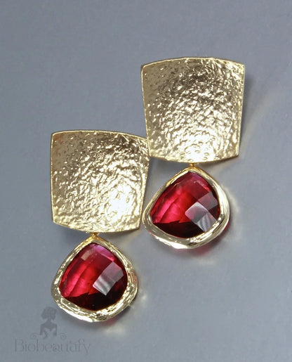 Passion Red Cubic Zirconia Earrings Multiple Color Options