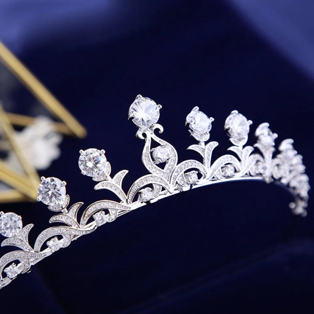 Pauline Wedding Tiara With Cubic Zirconia