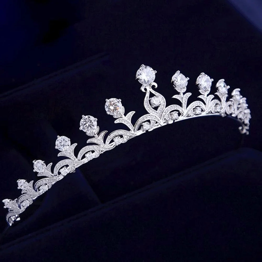 Pauline Wedding Tiara With Cubic Zirconia