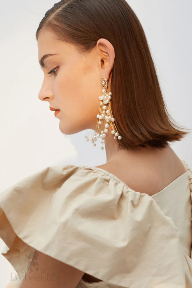 Pearl Drop Pendant Earrings