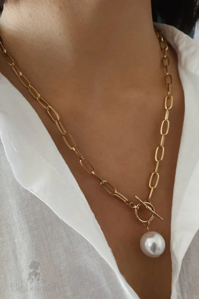 Pearl Pendant Necklace On Chain