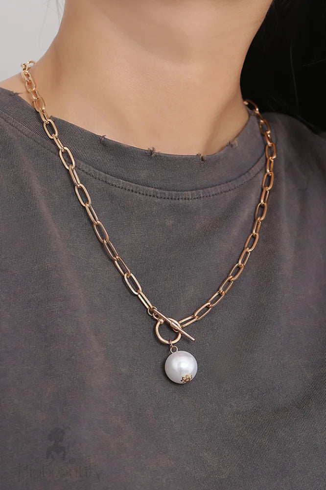 Pearl Pendant Necklace On Chain