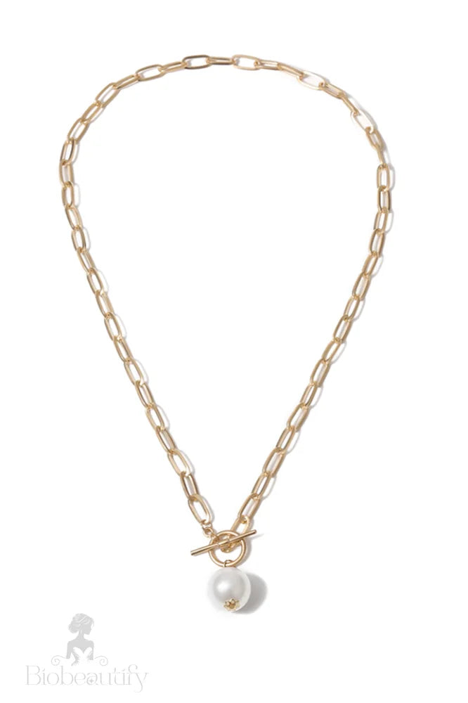 Pearl Pendant Necklace On Chain Gold