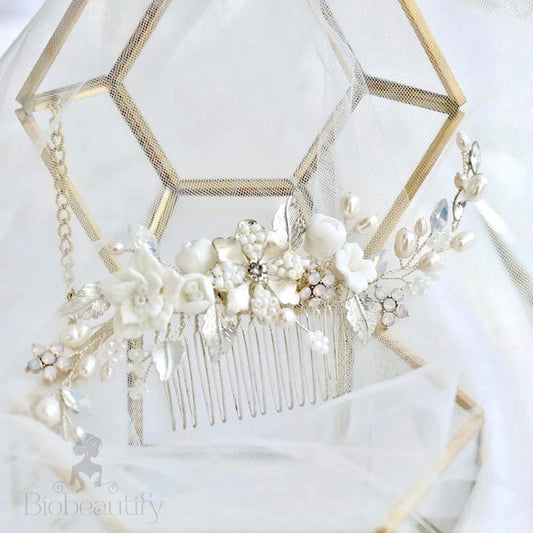 Penelope Pearl Opal Bridal Hair Comb