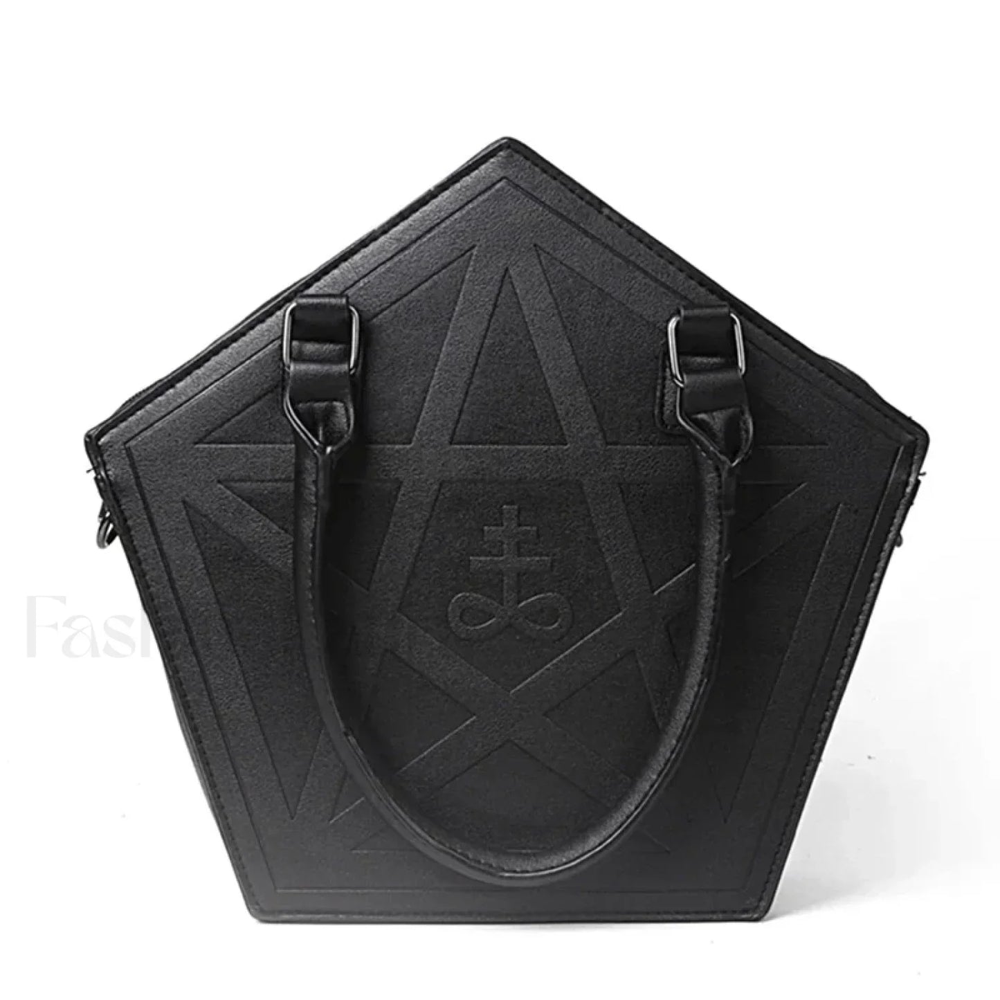 Pentagram Darkness Gothic Soft Leather High Quality Chain Bag Black / (30cm