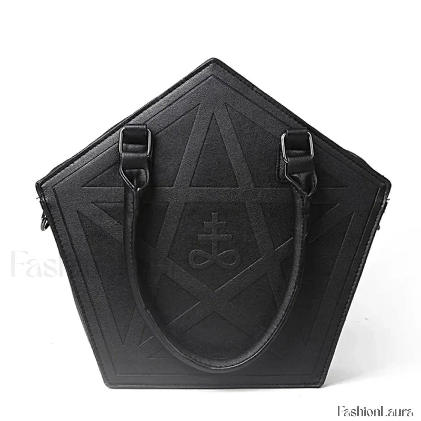 Pentagram Darkness Gothic Soft Leather High Quality Chain Bag Black / (30cm