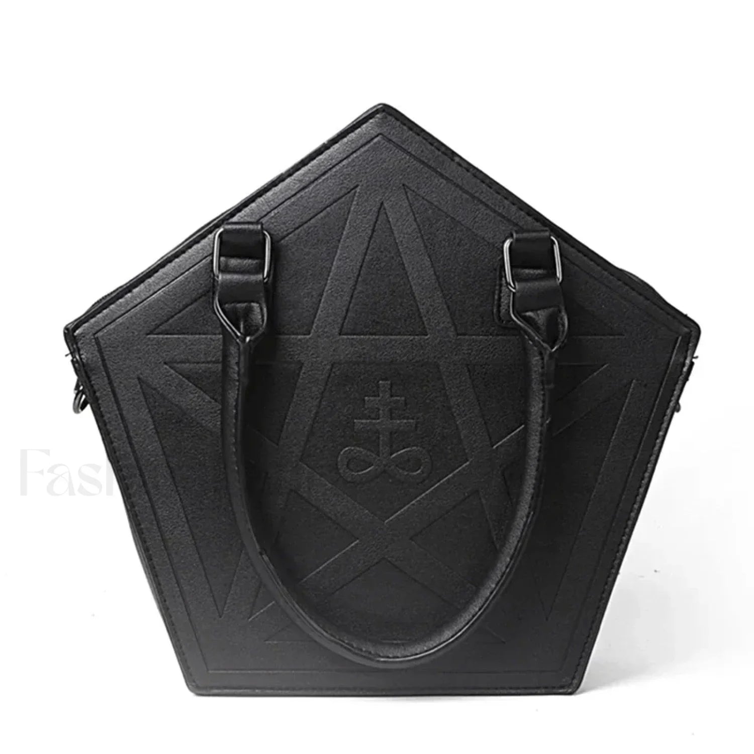Pentagram Darkness Gothic Soft Leather High Quality Chain Bag Black / (30cm
