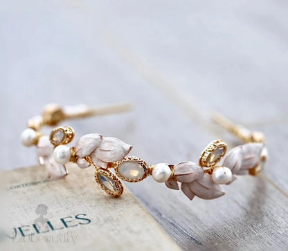 Petra Opal And Freshwater Pearl Bridal Headband