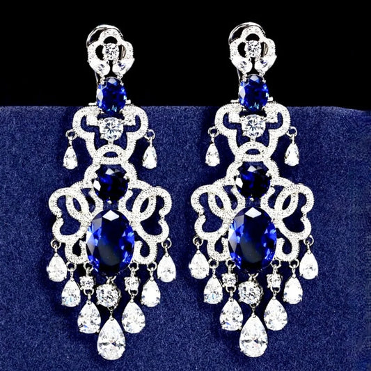 Wedding Jewelry - Chandelier Cubic Zirconia Bridal Earrings