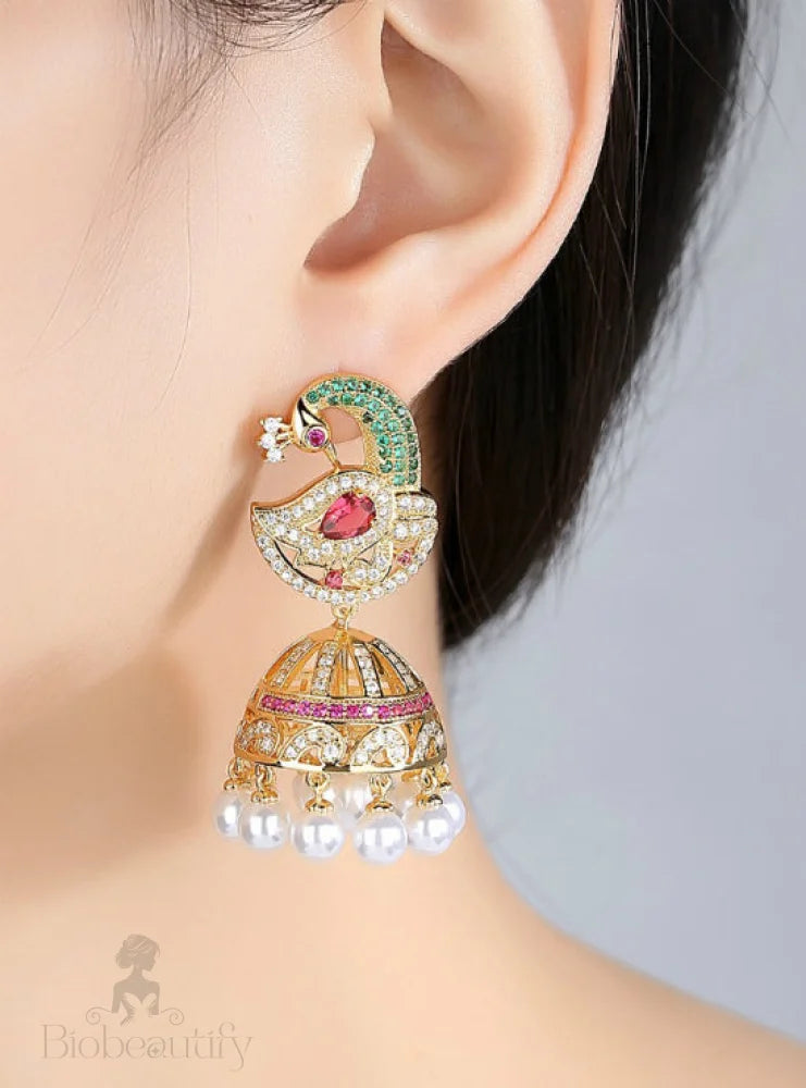 Phoenix Imitation Pearl Statement Drop Earrings