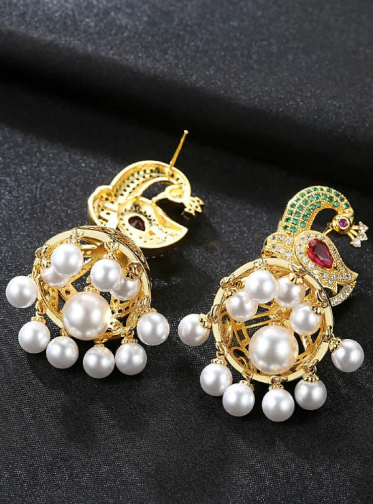 Phoenix Imitation Pearl Statement Drop Earrings