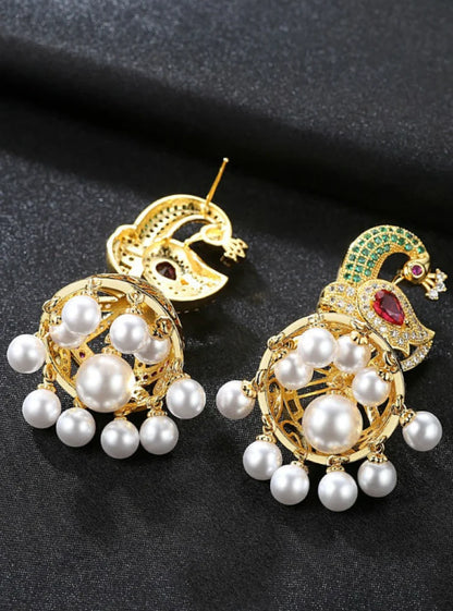 Phoenix Imitation Pearl Statement Drop Earrings