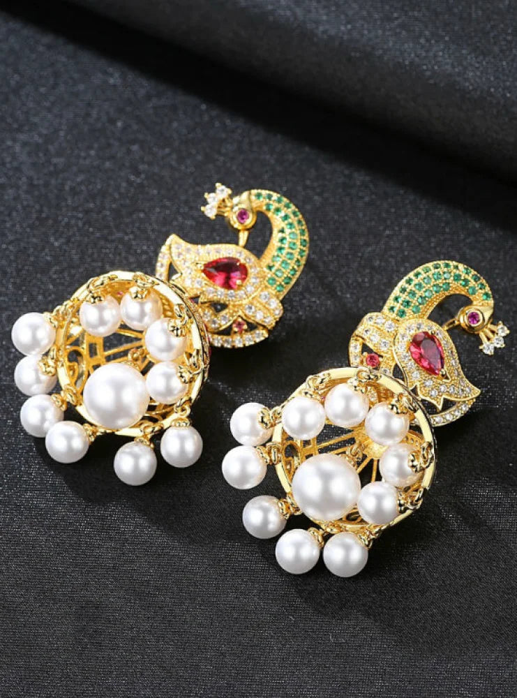 Phoenix Imitation Pearl Statement Drop Earrings