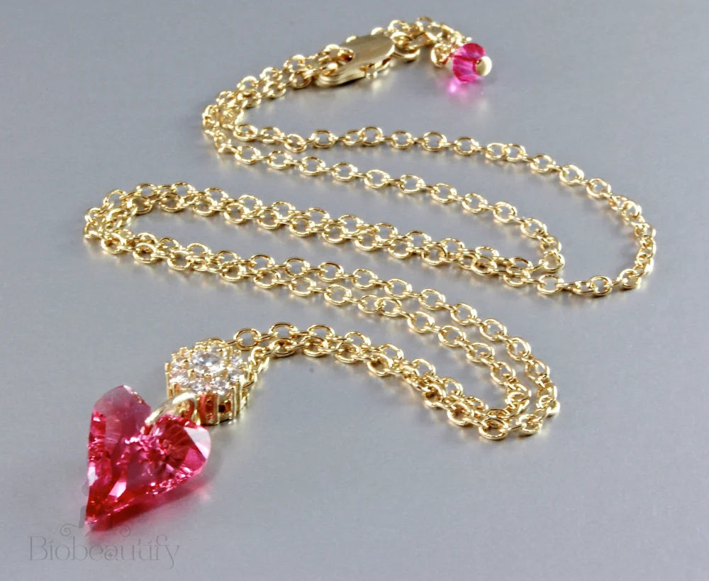 Pink Heart Crystal Necklace - Dream Of Me