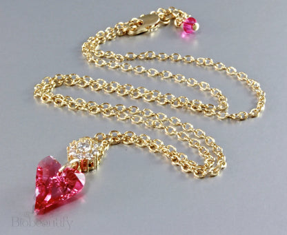 Pink Heart Crystal Necklace - Dream Of Me