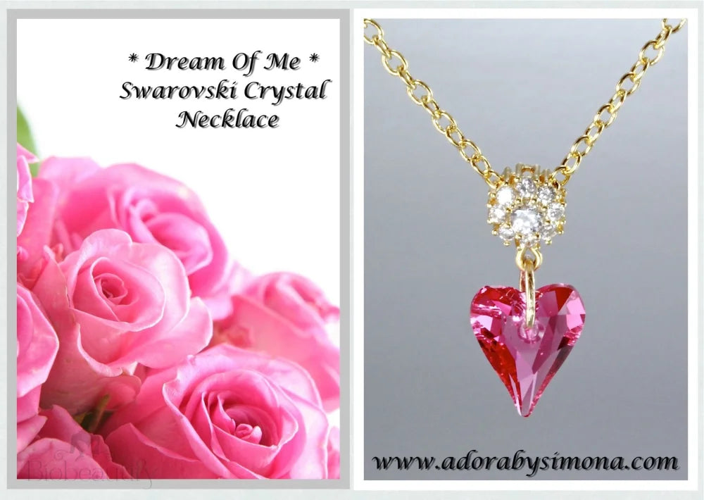 Pink Heart Crystal Necklace - Dream Of Me