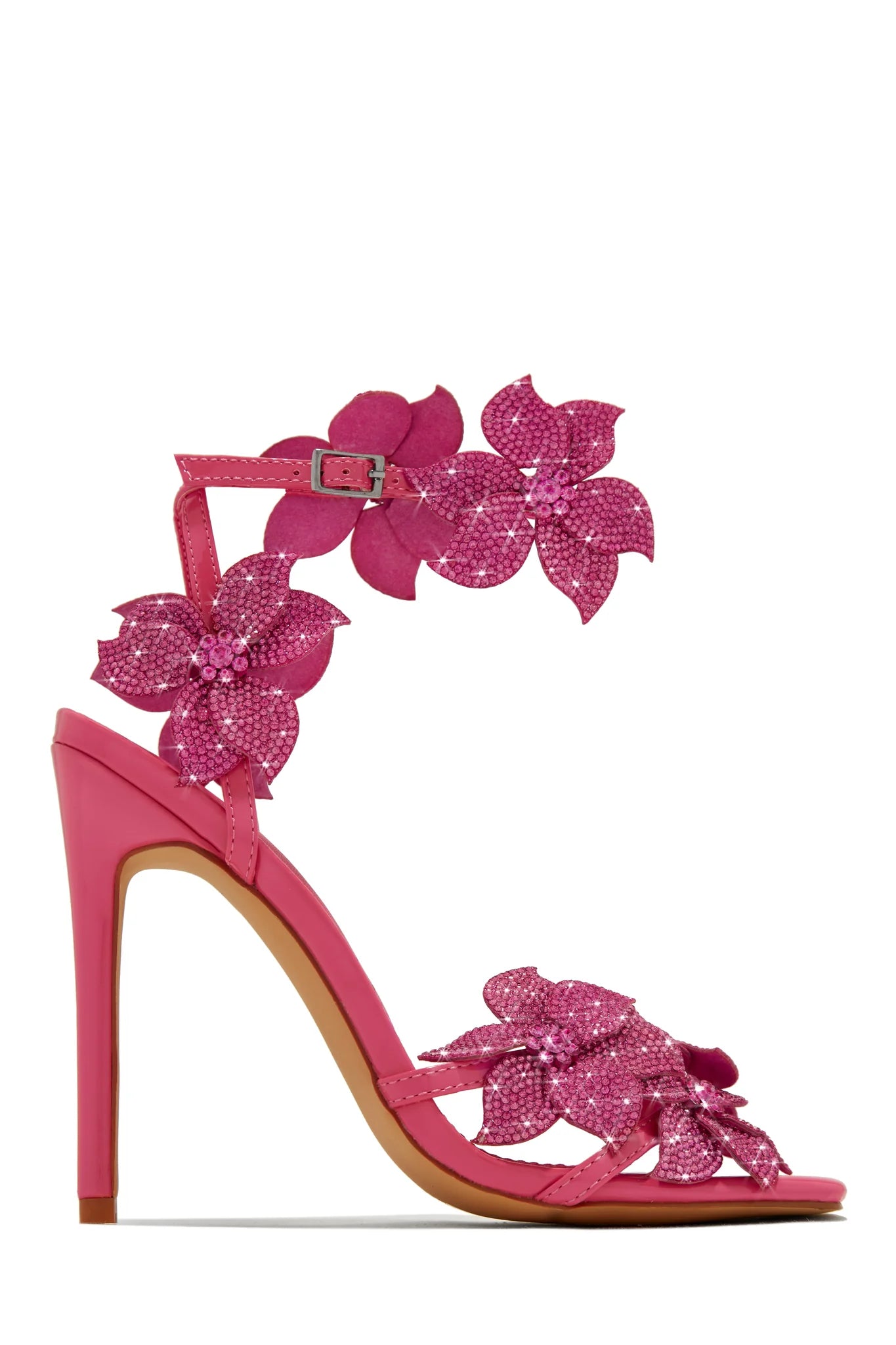 Romi Pink Flower Heels 9
