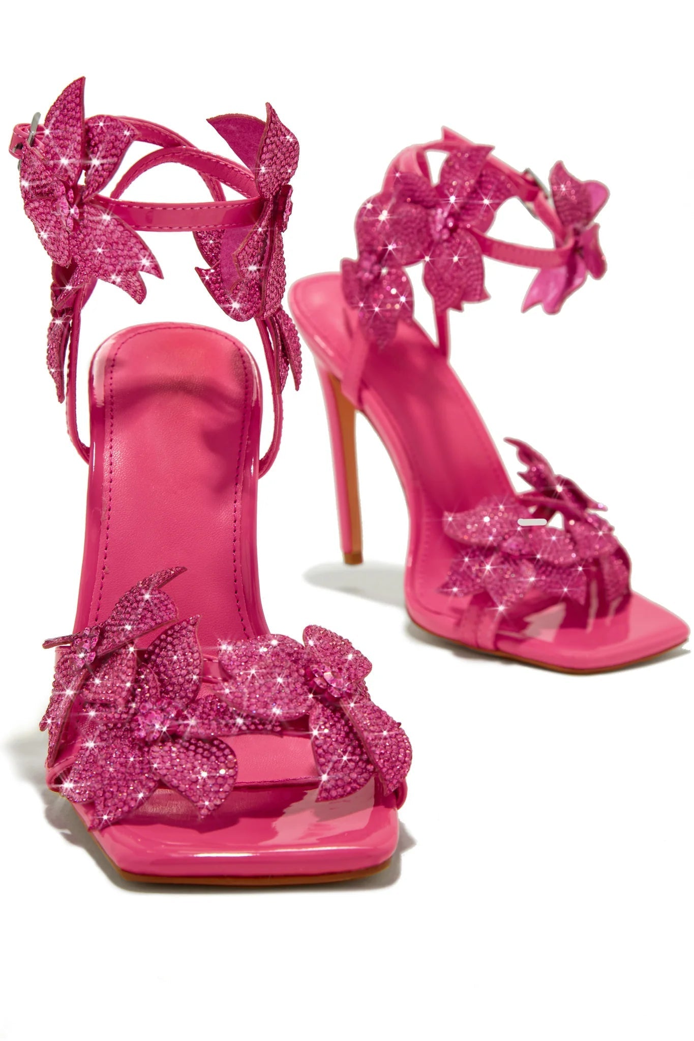 Romi Pink Flower Heels 8
