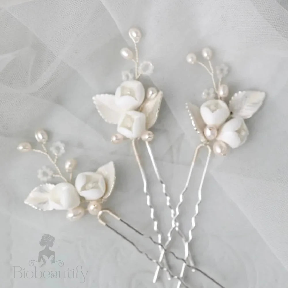 Wedding Hair Accessories -  Pearl Bridal Hair Pin Set of Three