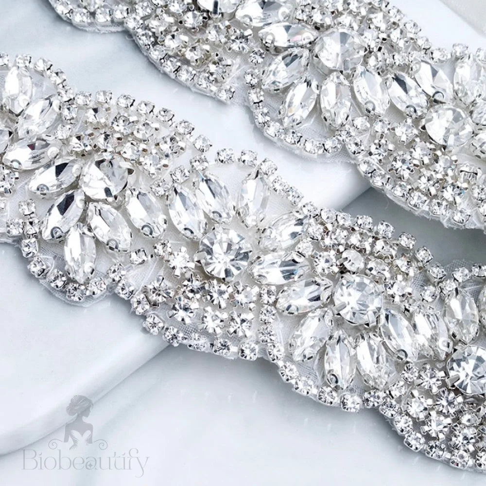 Portia Silver Crystal Bridal Sash