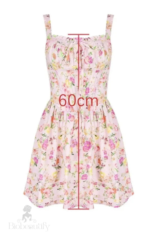 Printed Straps High Waist Sleeveless A-Line Mini Dress