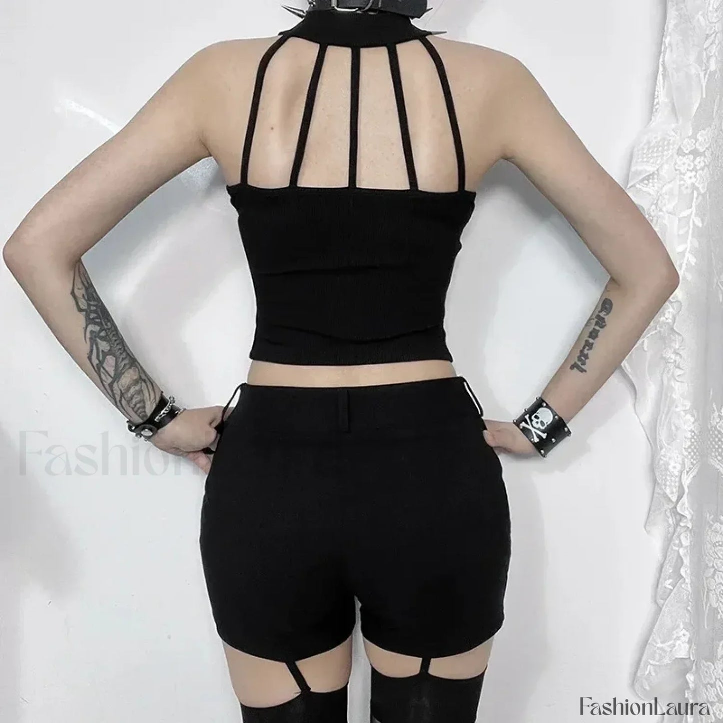 Punk Streetwear Off Shoulder Crop Top