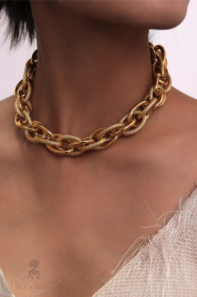 Punk Style Lock Choker Necklace