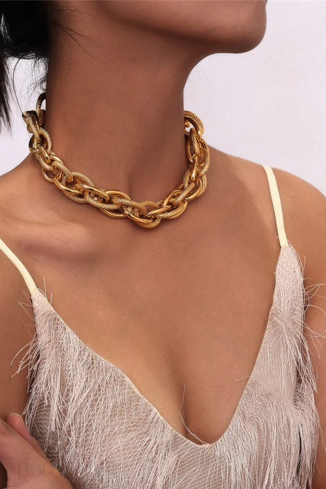 Punk Style Lock Choker Necklace