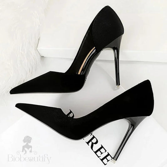 Purple Suede High Heel Pumps For Women - Sexy Party Shoes Black / 34