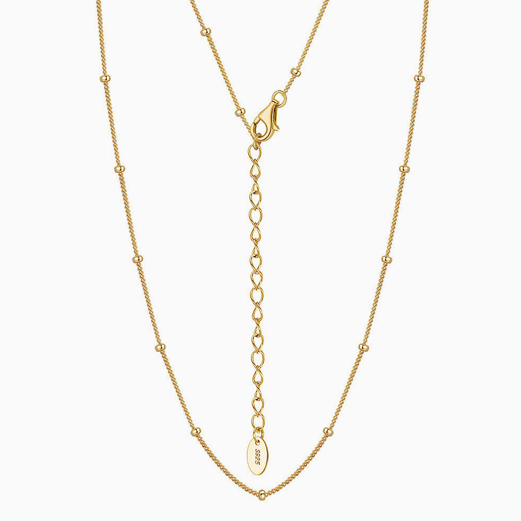 Quiet Luxury Tiny Bead 1Mm Sterling Silver Curb Chain Necklace Gold / 14 -16’’