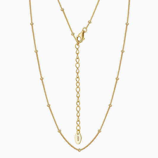 Quiet Luxury Tiny Bead 1Mm Sterling Silver Curb Chain Necklace Gold / 14 -16’’