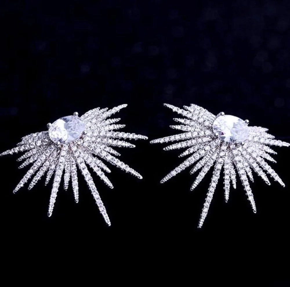 Rae Silver Zirconia Bridal Earrings